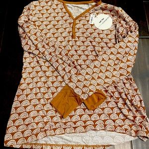 Little sleepies Rust Rainbows women Pajama Top
